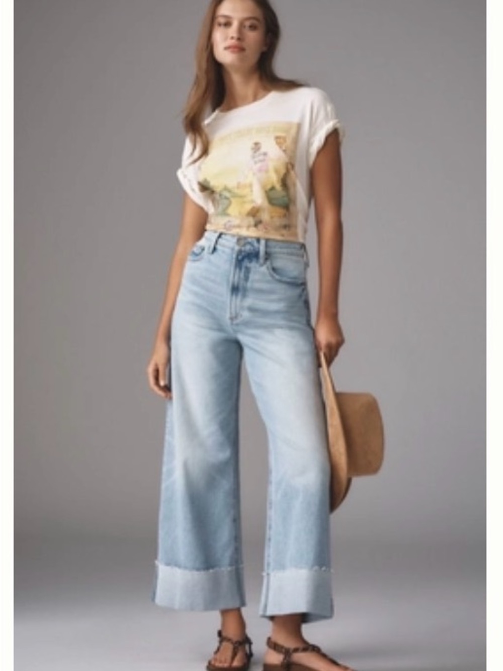 PISTOLA Lana Crop Wide Leg Jeans in Snowcat